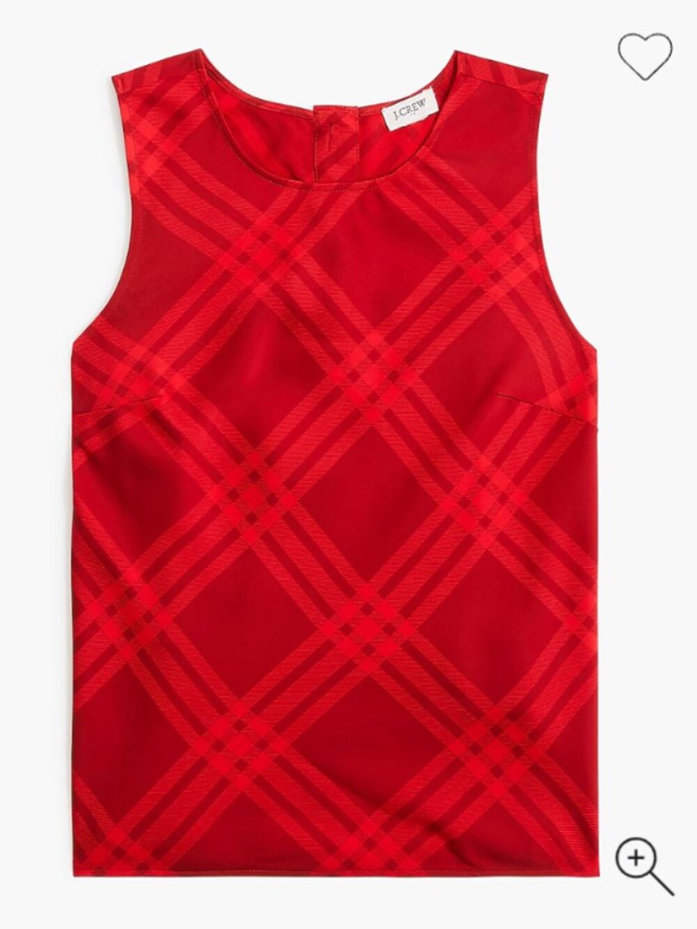 NWT J. Crew Red Plaid Sleeveless Top Small